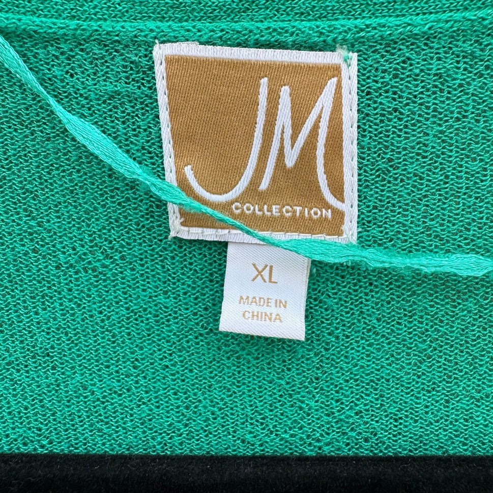 JM Collection Womens XL Emerald Open Front 3/4 Sleeve Knit Soft Cardigan Sweater