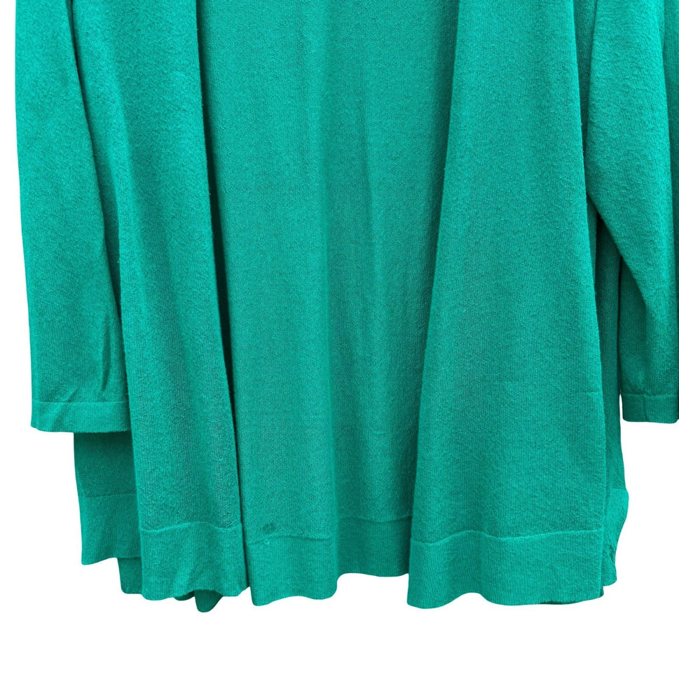 JM Collection Womens XL Emerald Open Front 3/4 Sleeve Knit Soft Cardigan Sweater