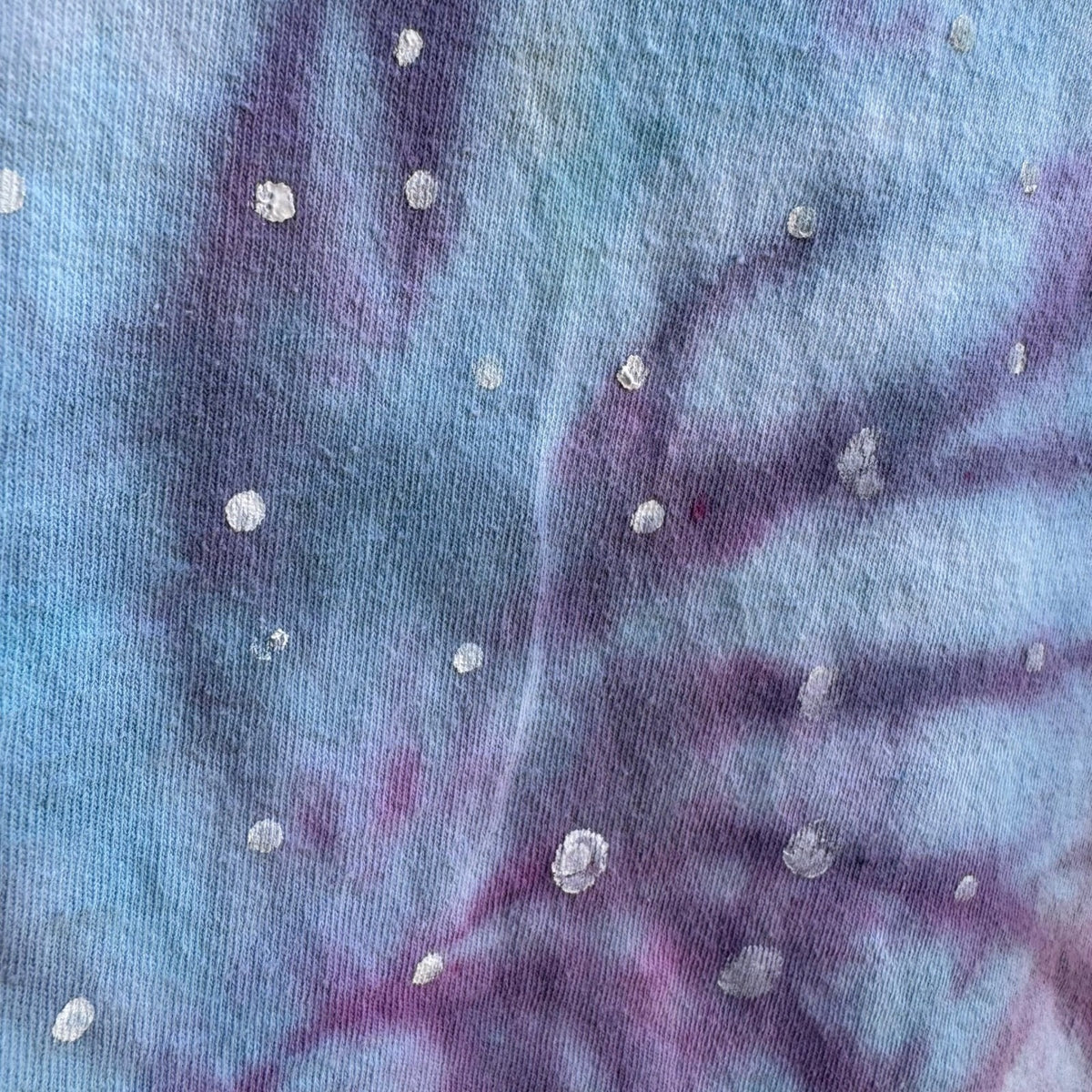 Vintage 90s Custom Tie Dye Psychedelic Hand Painted Starry Spiral T-Shirt Blue L