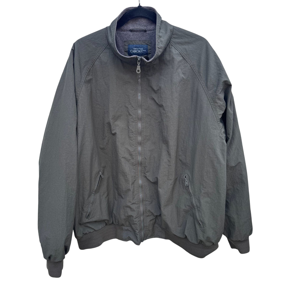 Cherokee Vintage Mens Fleece Lined Olive Green XL Bomber Jacket Workwear Rugged