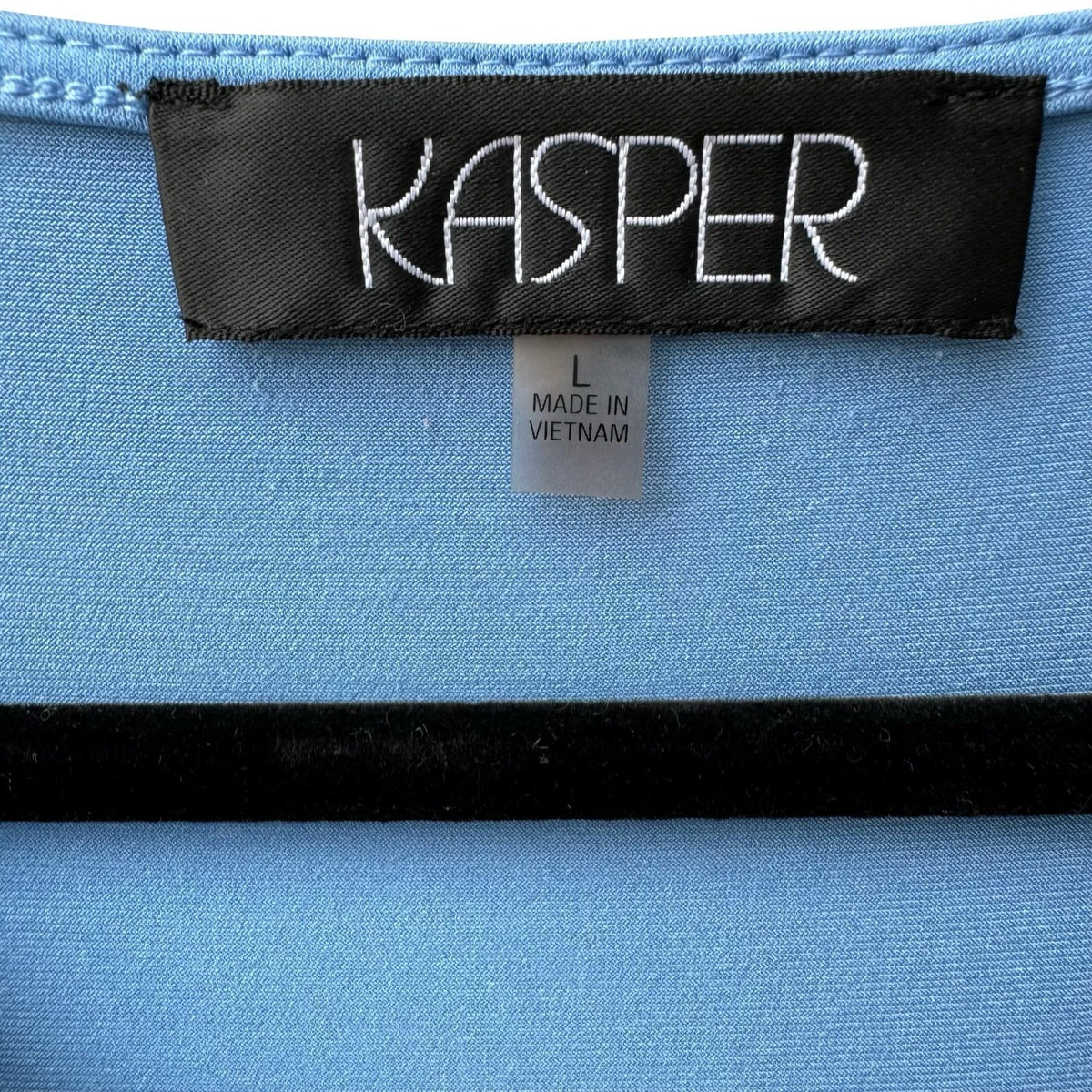 Kasper Minimalist Careerwear Pleated Keyhole Layering Sleeveless Blouse Blue L