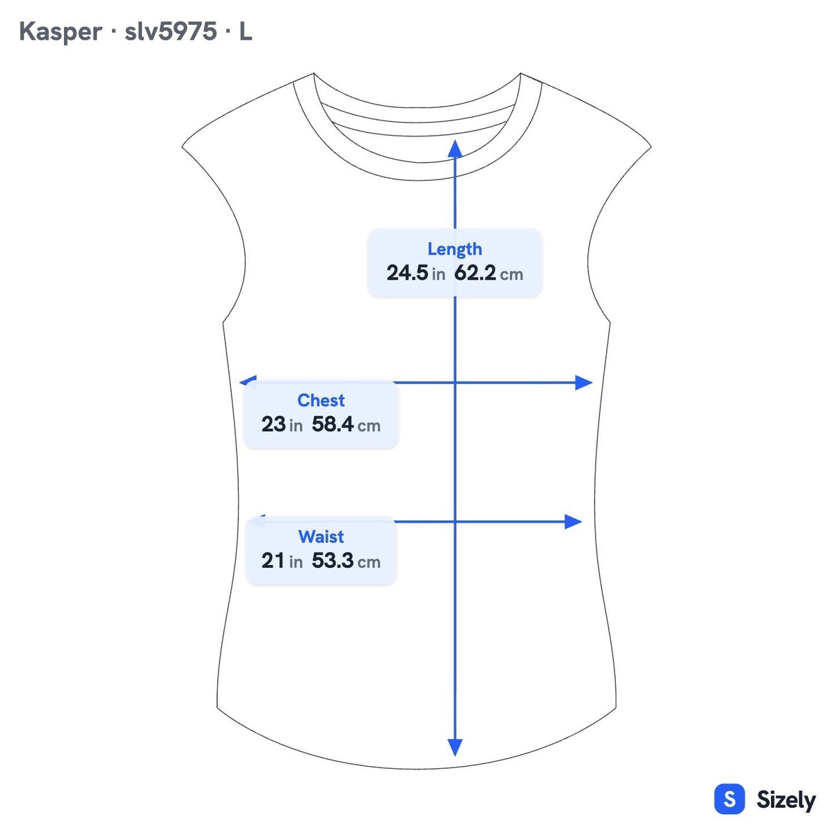 Kasper Minimalist Careerwear Pleated Keyhole Layering Sleeveless Blouse Blue L