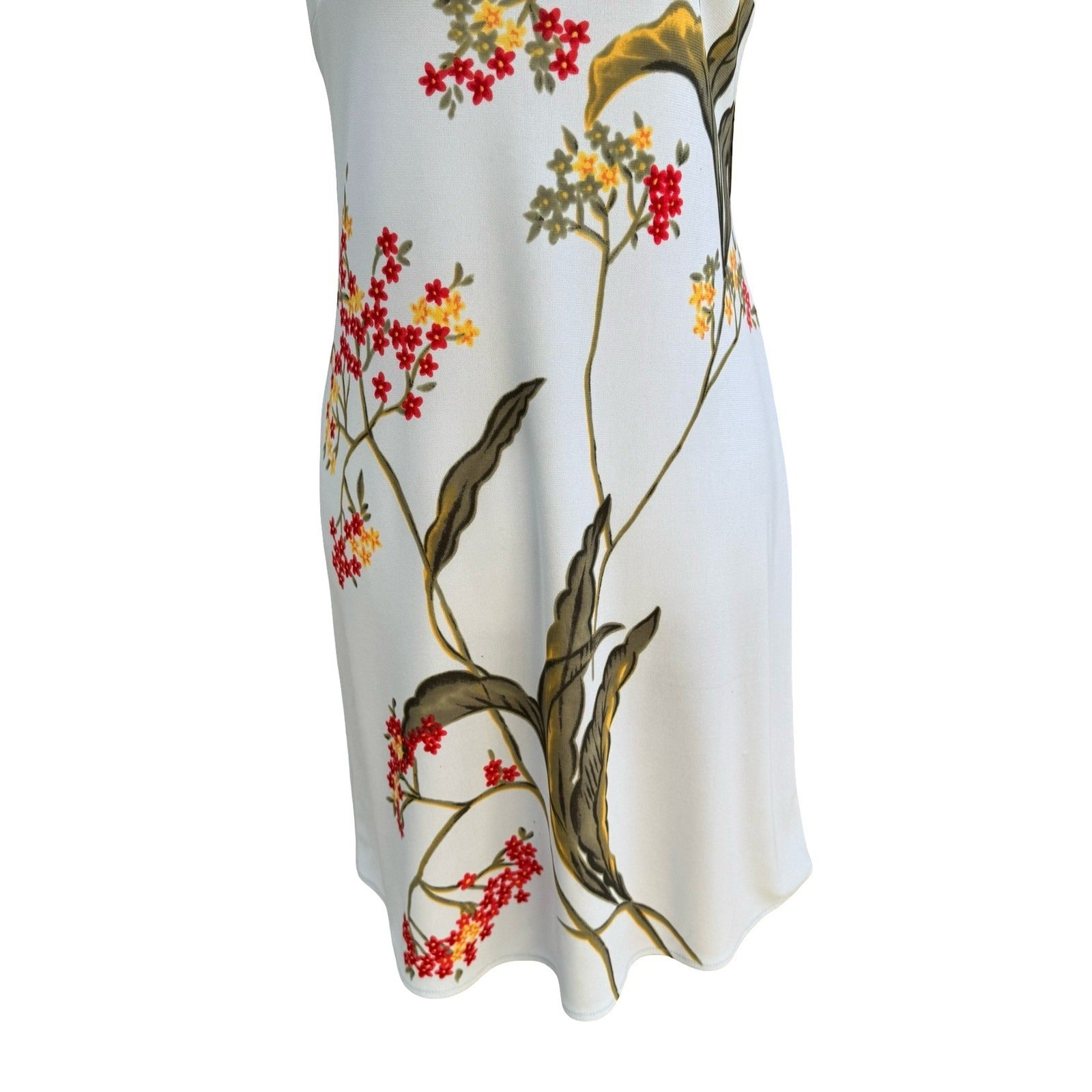 BCBG Max Azria Vintage Y2K Garden Floral Romantic Feminine Sheath Dress Blue 8