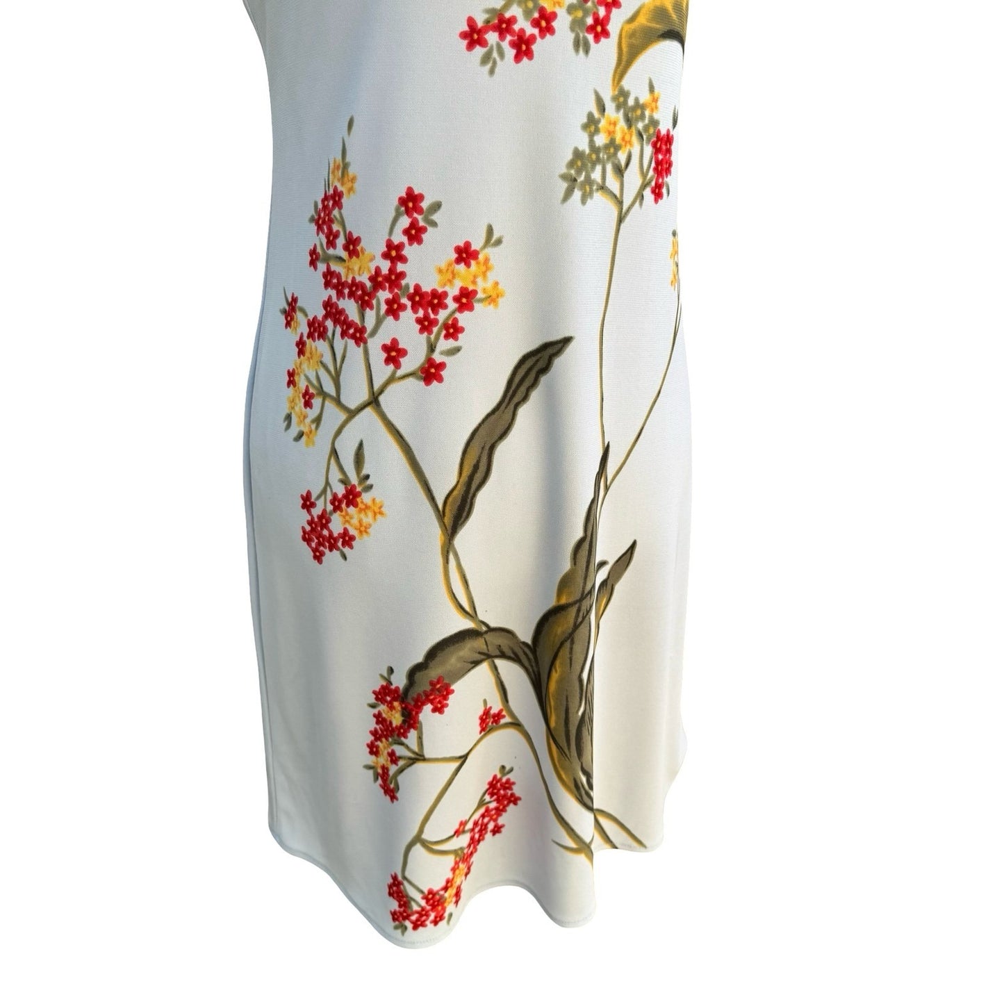 BCBG Max Azria Vintage Y2K Garden Floral Romantic Feminine Sheath Dress Blue 8