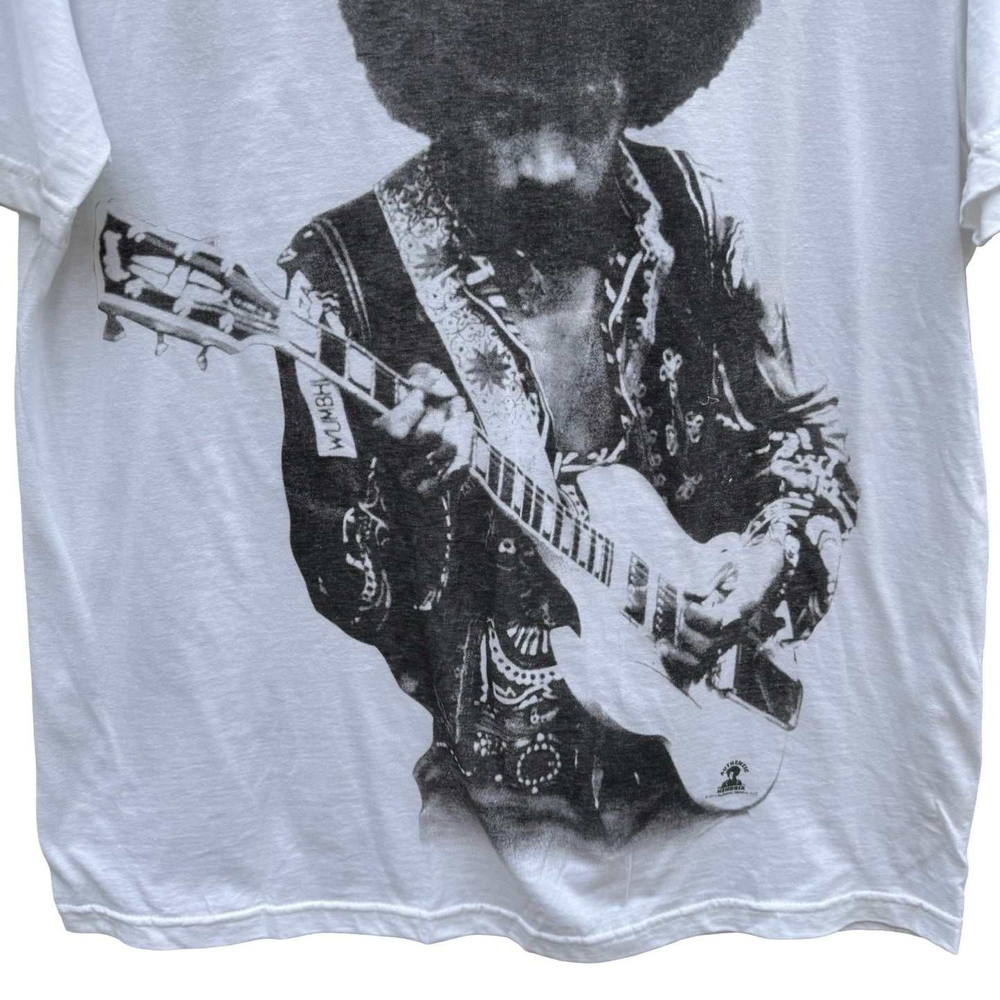 Jimi Hendrix Graphic Shirt White Womens Large JAM Collective Rock Music Tee NEW