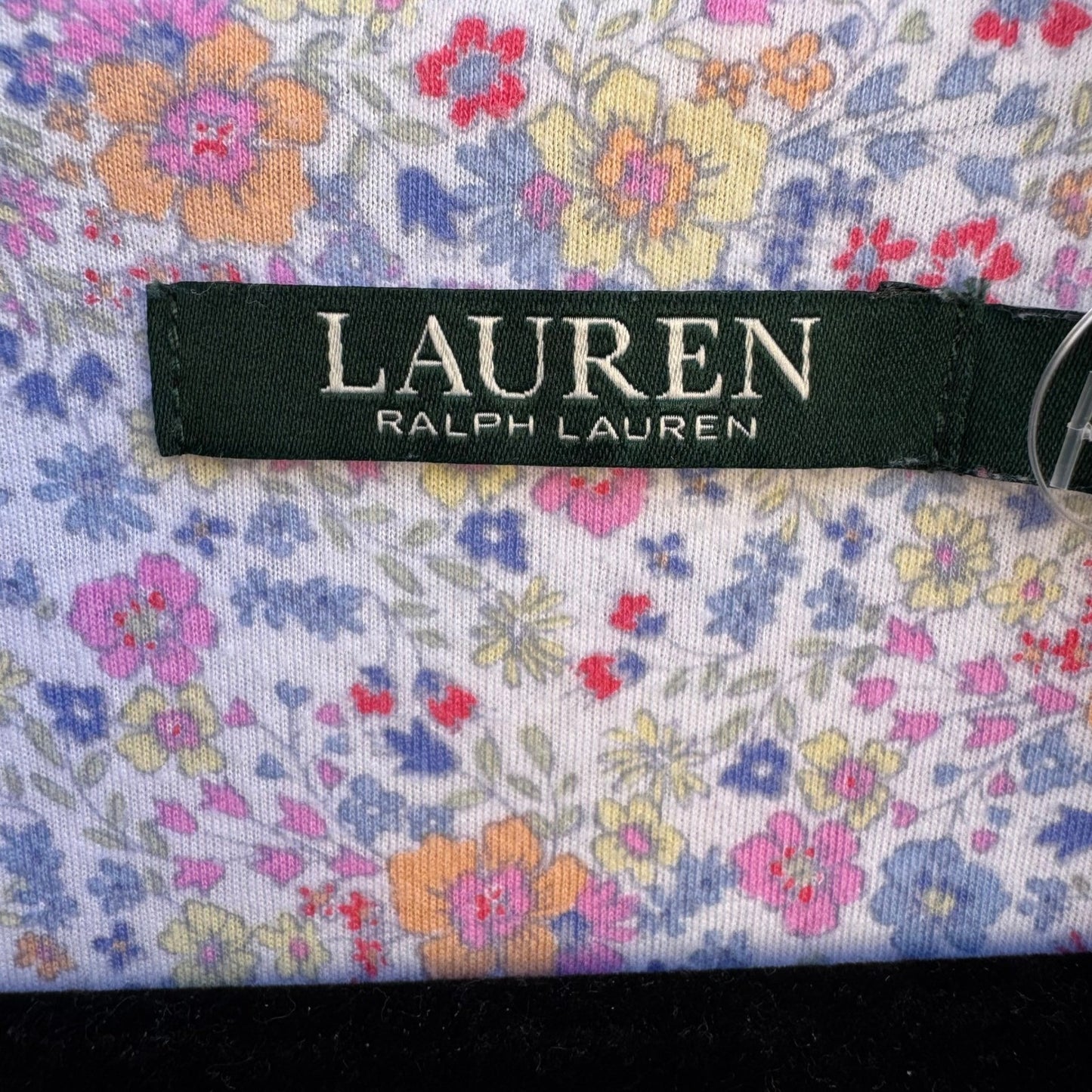 Lauren Ralph Lauren Floral Sleep Shirt Large Button Front Long Sleeve Monogram