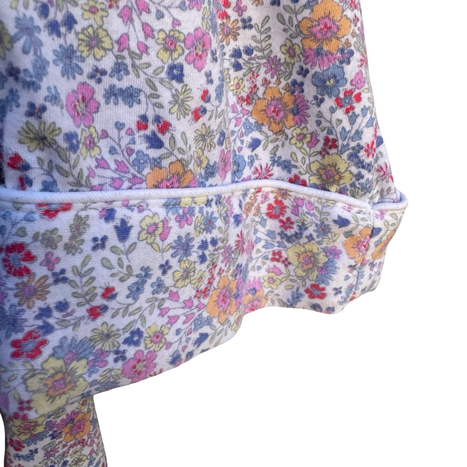 Lauren Ralph Lauren Floral Sleep Shirt Large Button Front Long Sleeve Monogram