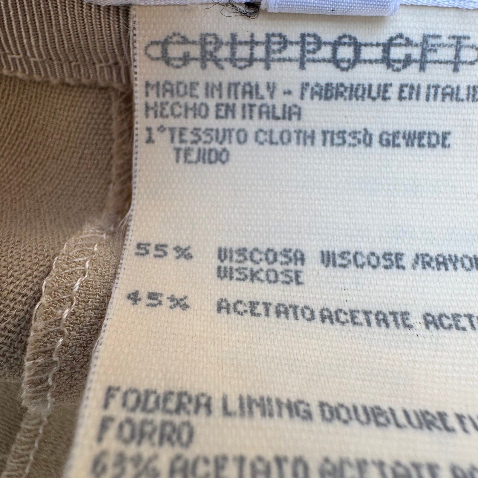 Giorgio Armani Le Collezioni Tan Beige Pleated Tapered Trousers Womens 14 Italy