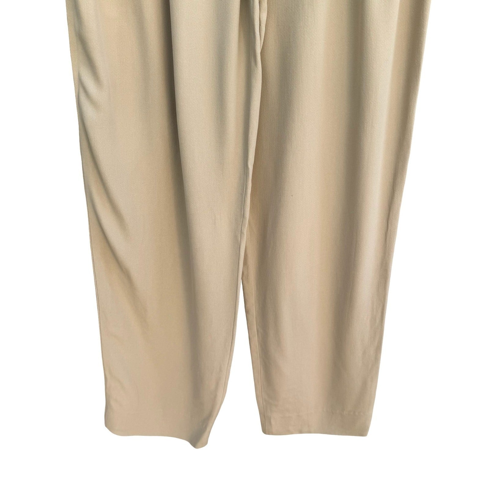 Giorgio Armani Le Collezioni Tan Beige Pleated Tapered Trousers Womens 14 Italy