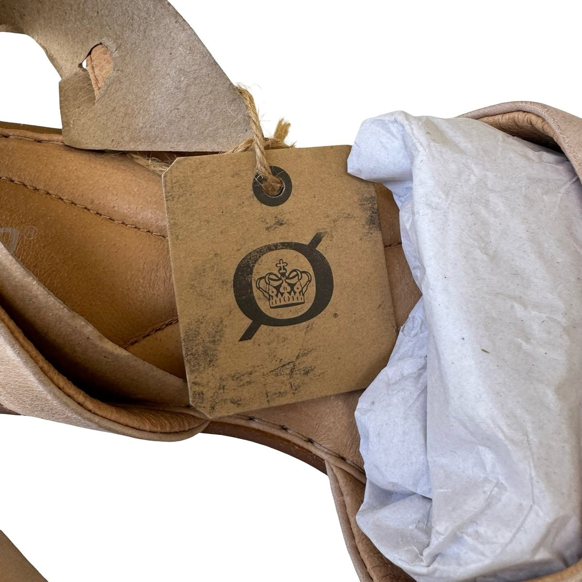 Born F18802 Handcrafted Leather Slingback Peep Toe Flat Sandals Tan 11M NEW