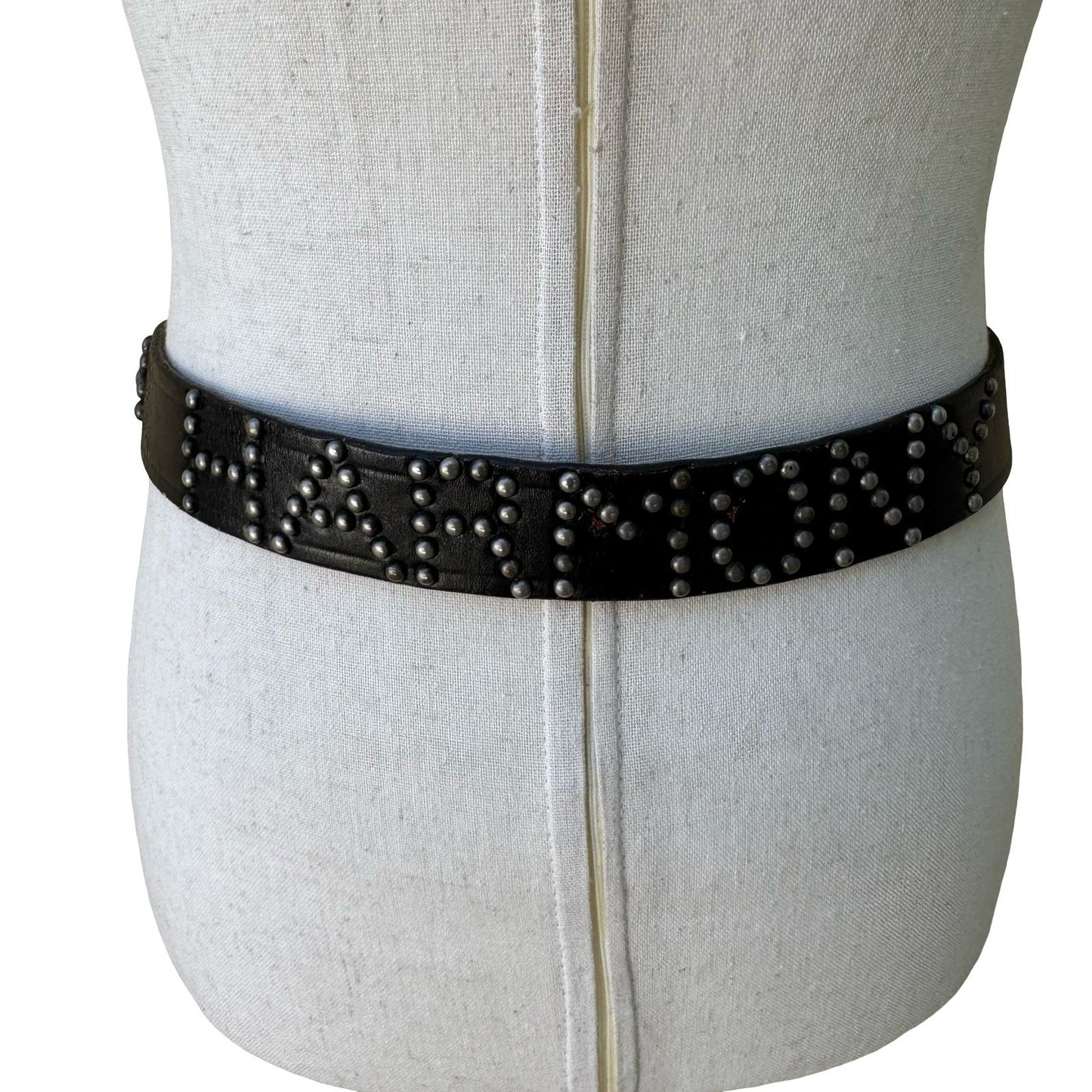 Vintage 90s Y2K Leather Moto Biker Punk Rocker Studded Harmony Top Grain Belt 32