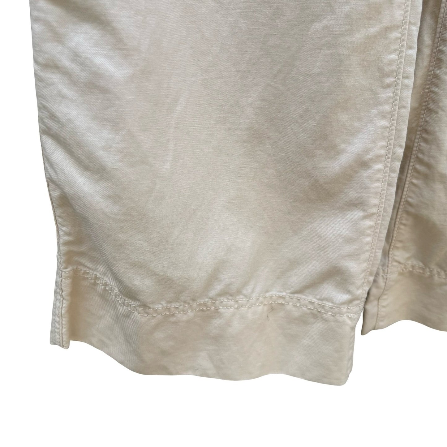 Banana Republic Womens Cream Utility Straight Leg Pants Size 14 Off-White Cotton