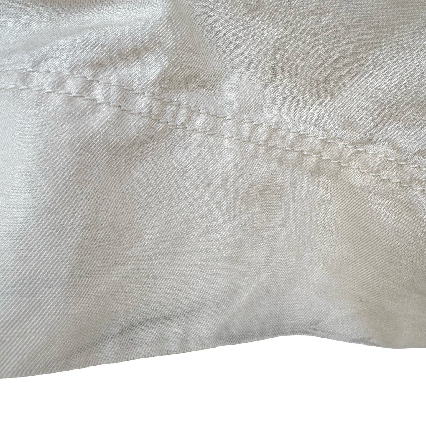 Banana Republic Womens Cream Utility Straight Leg Pants Size 14 Off-White Cotton