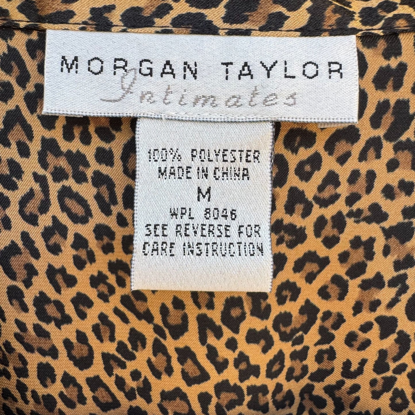 Morgan Taylor Intimates Womens Leopard Print Button-Down Nightshirt Sleepwear M