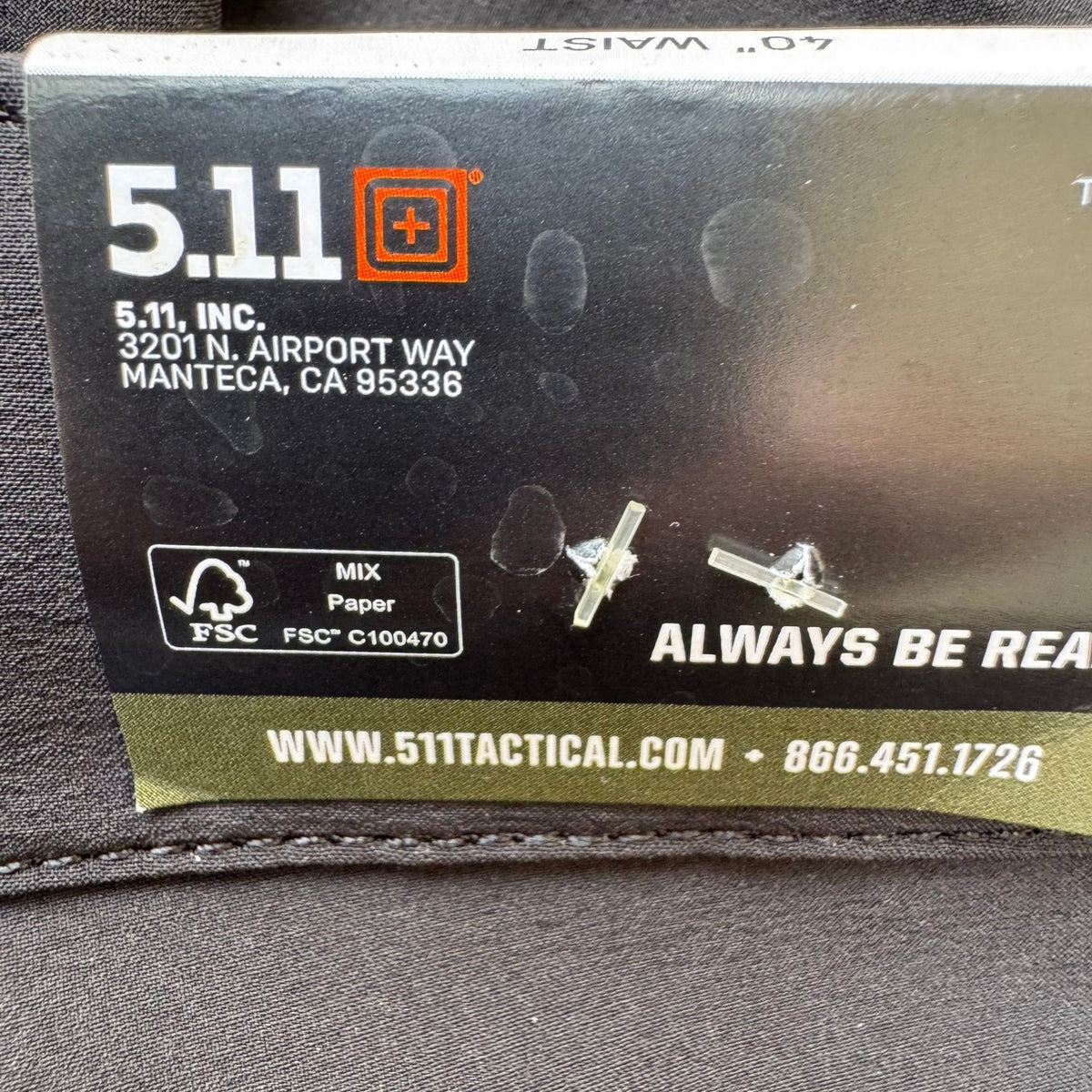 5.11 Tactical Trail Short Gorpcore Activewear Cargo Hiking Black Mens 40 NEW
