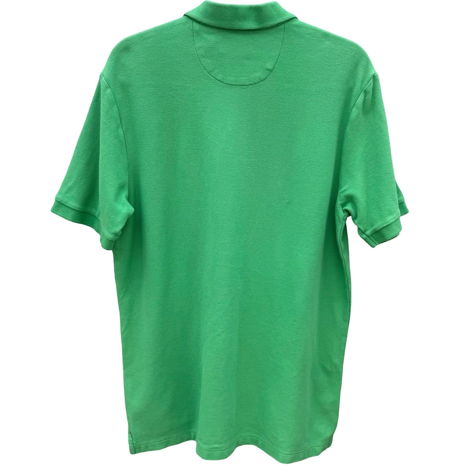 Chaps Mens Medium Green Short Sleeve Pique Cotton Polo Shirt Embroidered Logo