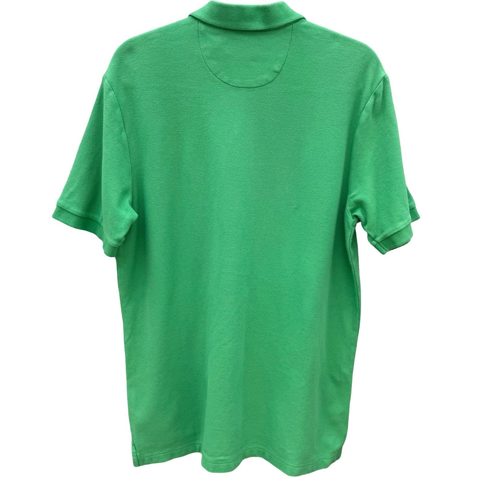 Chaps Mens Medium Green Short Sleeve Pique Cotton Polo Shirt Embroidered Logo