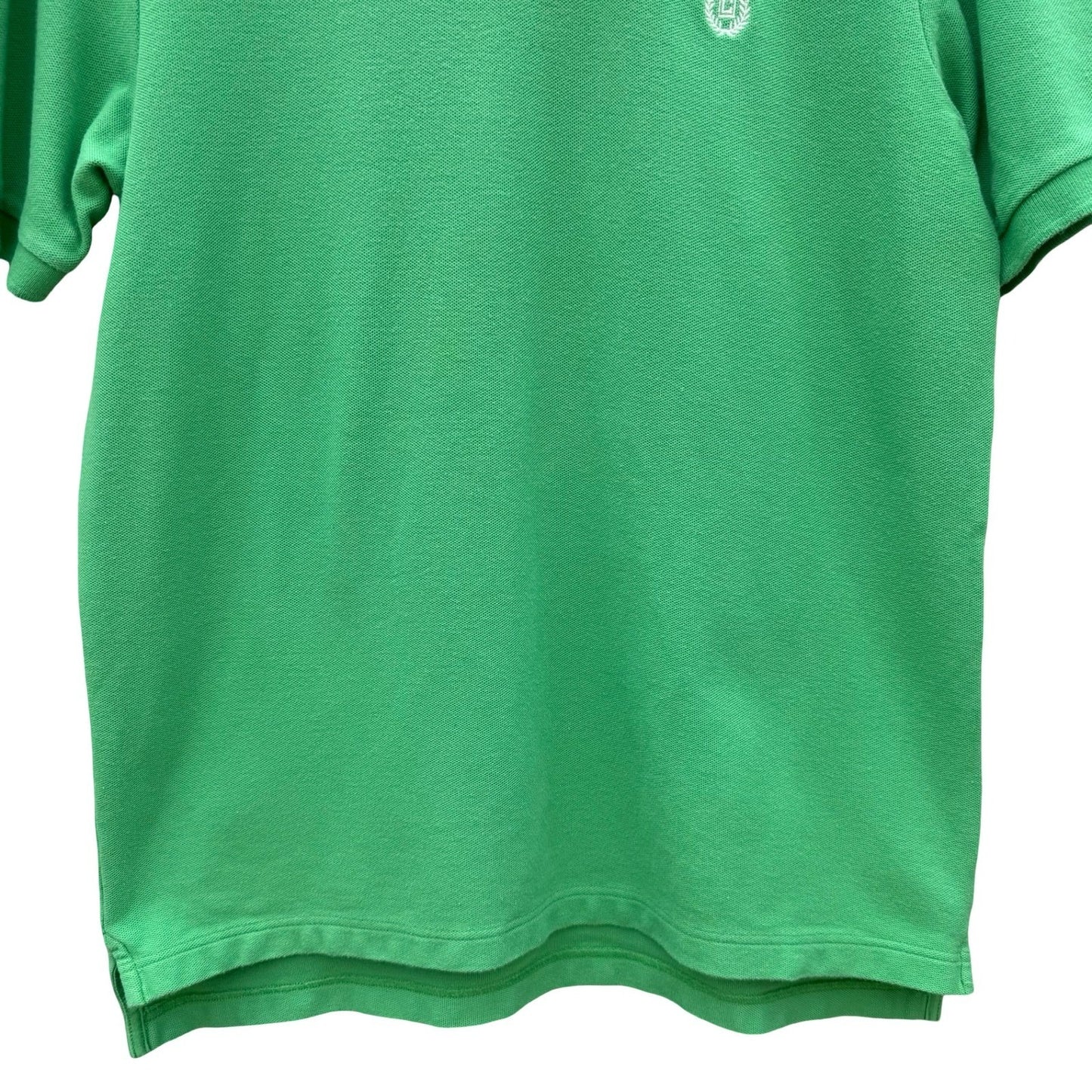 Chaps Mens Medium Green Short Sleeve Pique Cotton Polo Shirt Embroidered Logo