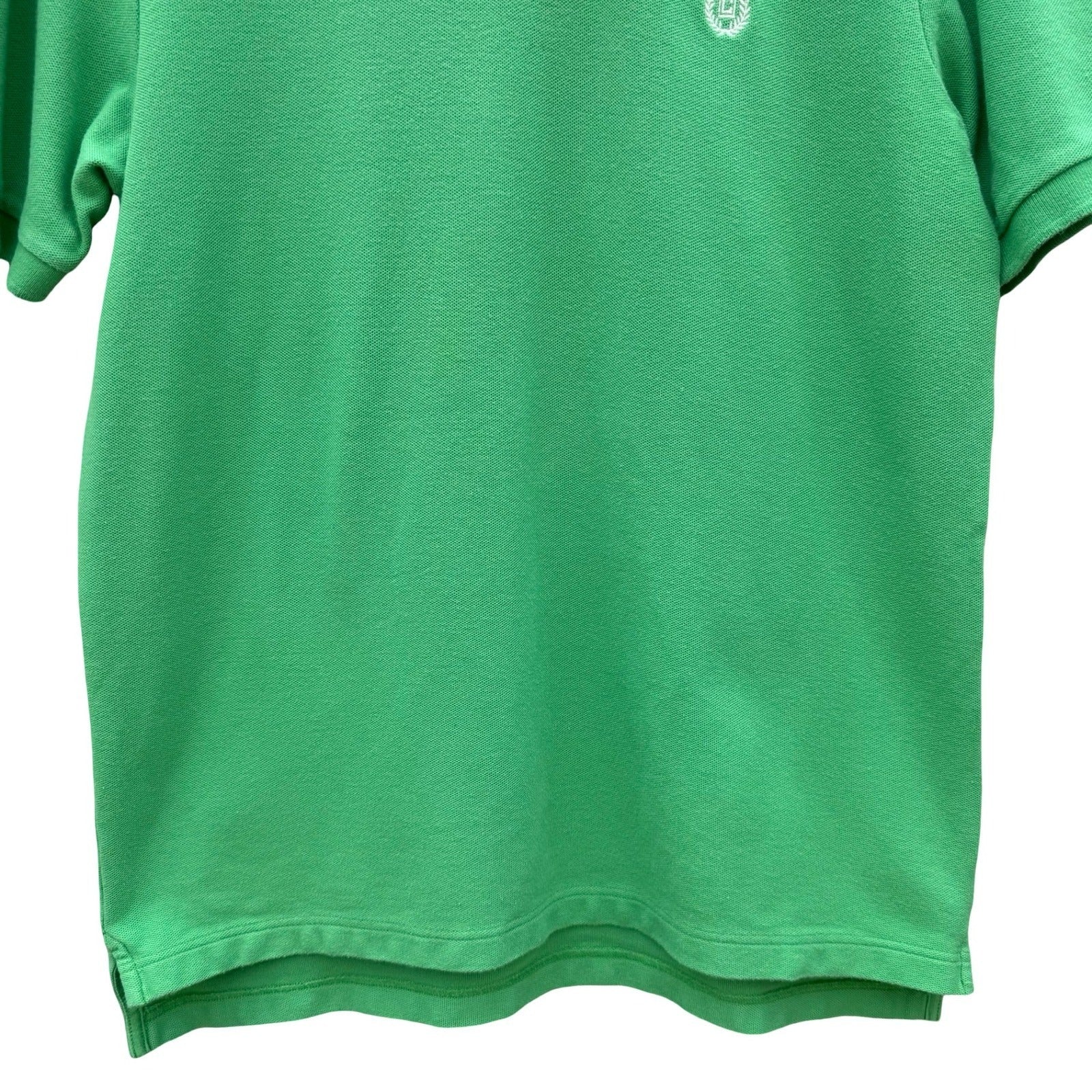 Chaps Mens Medium Green Short Sleeve Pique Cotton Polo Shirt Embroidered Logo