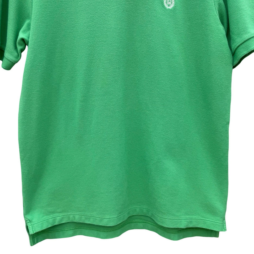 Chaps Mens Medium Green Short Sleeve Pique Cotton Polo Shirt Embroidered Logo