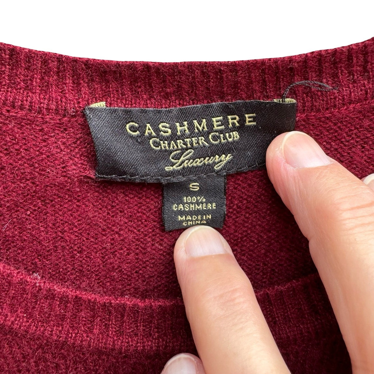 Charter Club Luxury 100% Cashmere Quiet Luxury Minimalist Preppy Sweater Red S