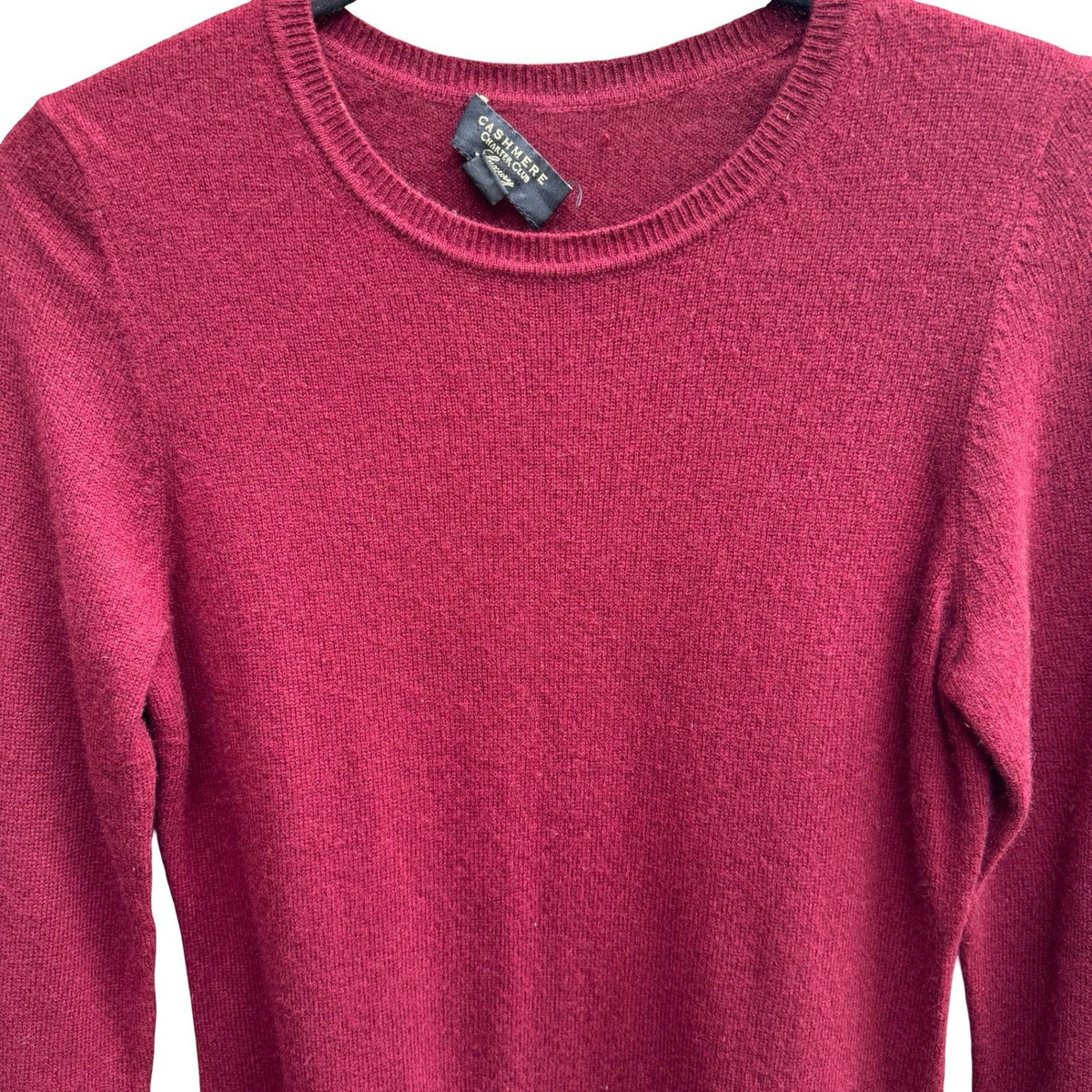 Charter Club Luxury 100% Cashmere Quiet Luxury Minimalist Preppy Sweater Red S