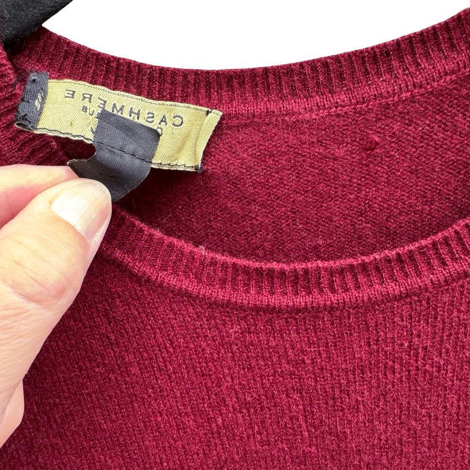 Charter Club Luxury 100% Cashmere Quiet Luxury Minimalist Preppy Sweater Red S