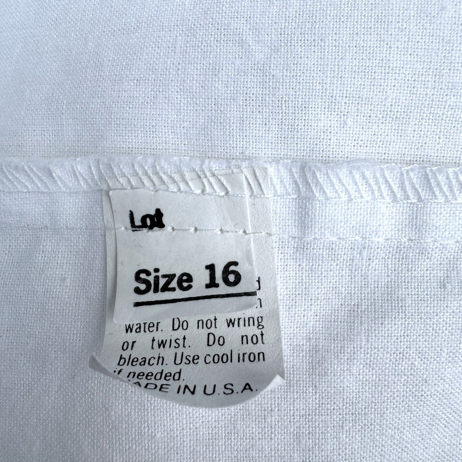 Bedford Fair Vintage 80s Womens L White Sleeveless Shirt Mandarin Collar Coastal