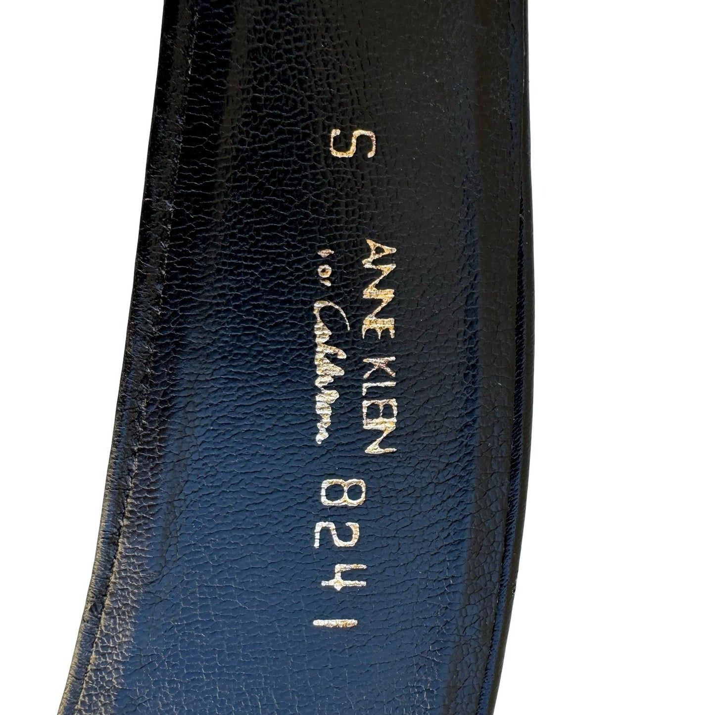 Anne Klein for Calderon Vintage Black Leather Asymmetrical Crossover Belt S 8241
