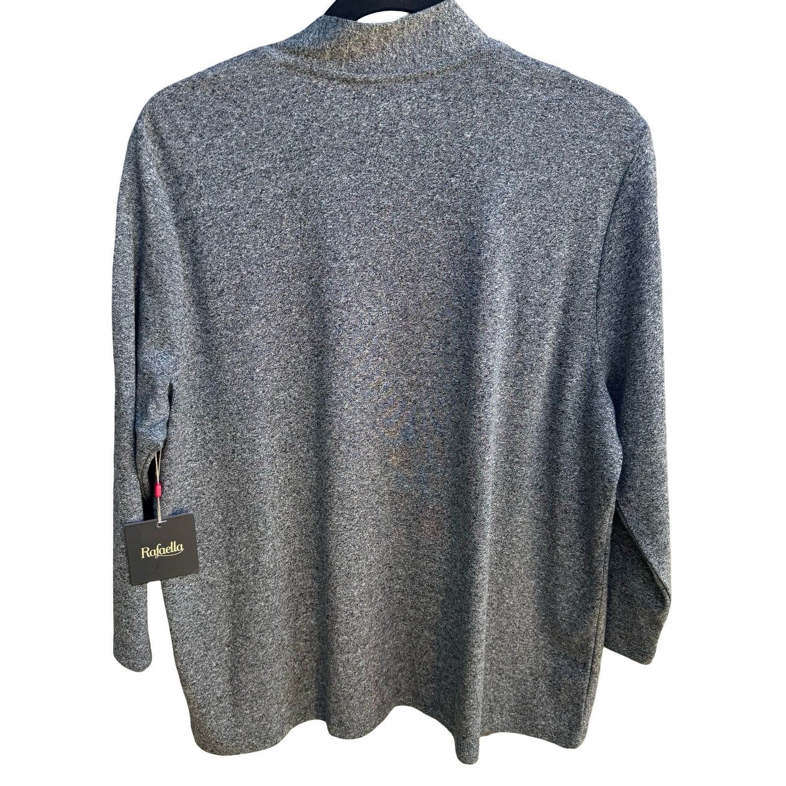 Rafaella Minimalist Layering Metallic Studded Open Front Cardigan Gray XLP NEW