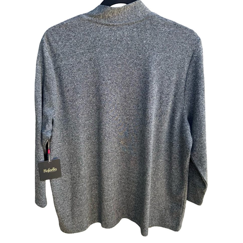 Rafaella Minimalist Layering Metallic Studded Open Front Cardigan Gray XLP NEW