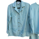 Switch Great Cavalier Vintage Blue Embroidered Jacket Shirt Pant Set Size S 100% Silk 3 image