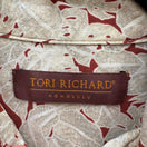 Switch Tori Richard Honolulu Mens M Tan Tropical Leaf Cotton Lawn Hawaiian Shirt Aloha 2 image