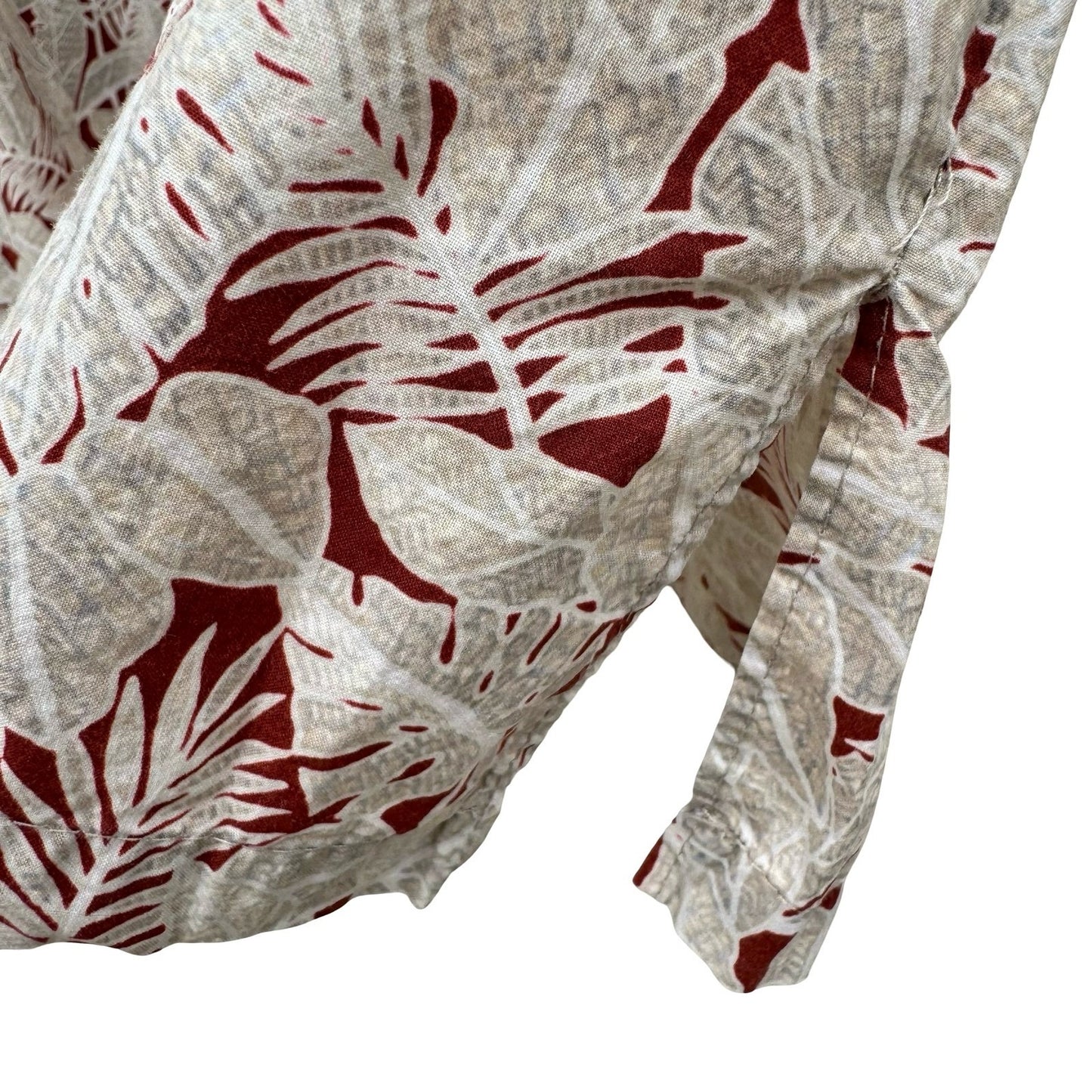 Tori Richard Honolulu Mens M Tan Tropical Leaf Cotton Lawn Hawaiian Shirt Aloha