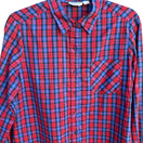 Switch Alicia Vintage Womens Red Blue Retro Plaid Button-Up Long Sleeve Shirt Blouse 12 2 image