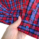 Switch Alicia Vintage Womens Red Blue Retro Plaid Button-Up Long Sleeve Shirt Blouse 12 3 image