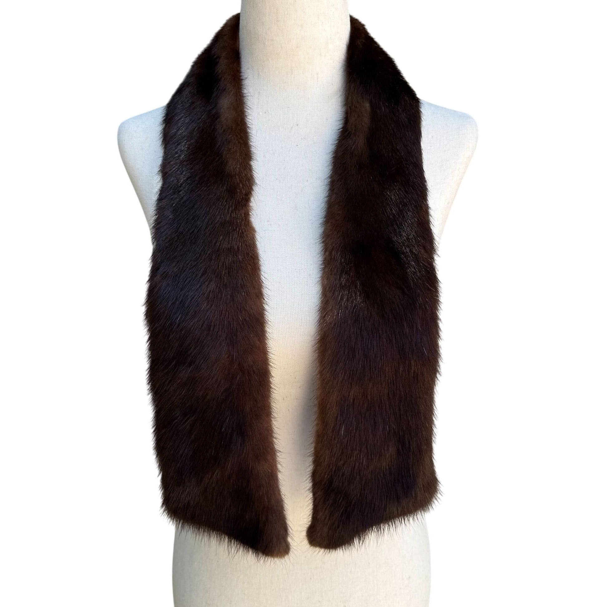 Maxwell Croft London Vintage 50s 60s Womens Brown Fur Collar Stole Scarf Wrap