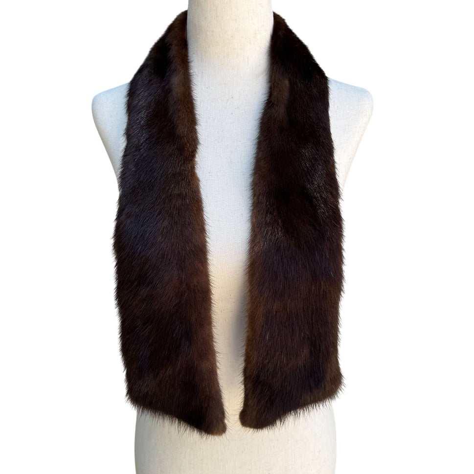 Maxwell Croft London Vintage 50s 60s Womens Brown Fur Collar Stole Scarf Wrap