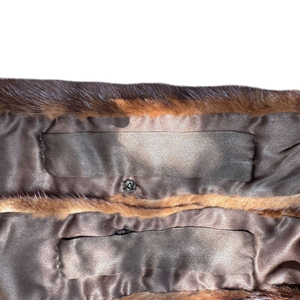 Maxwell Croft London Vintage 50s 60s Womens Brown Fur Collar Stole Scarf Wrap