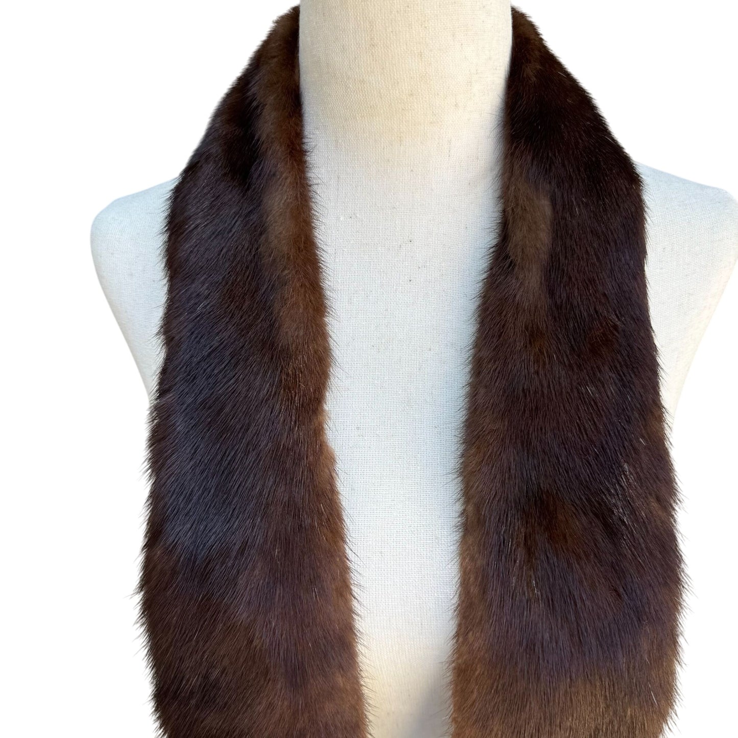 Maxwell Croft London Vintage 50s 60s Womens Brown Fur Collar Stole Scarf Wrap