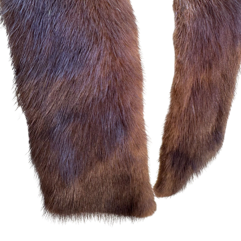 Maxwell Croft London Vintage 50s 60s Womens Brown Fur Collar Stole Scarf Wrap