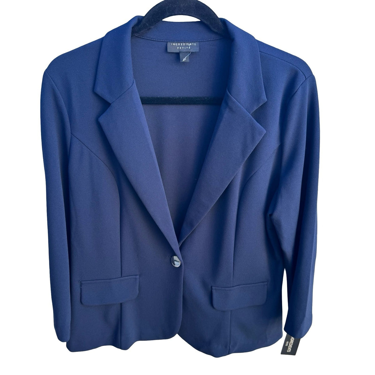 Ingredients Preppy Stretch Careerwear Tailored Workwear Blazer Navy Women L NEW