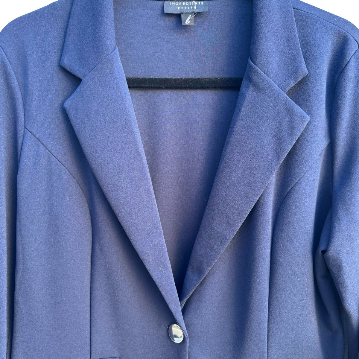 Ingredients Preppy Stretch Careerwear Tailored Workwear Blazer Navy Women L NEW