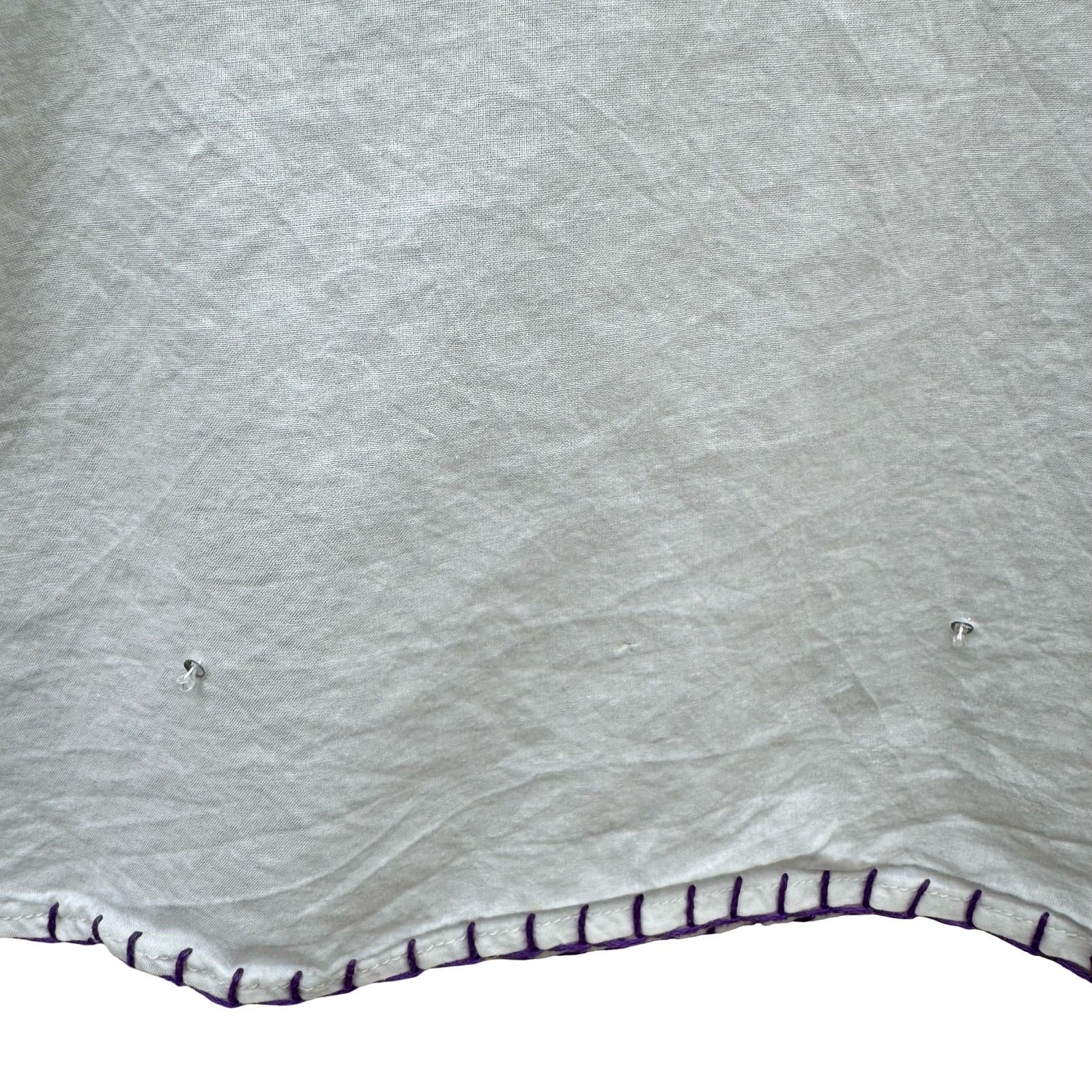 Mix Nouveau White Smocked Embroidered Cotton Peasant Blouse Womens 22 Boho Top