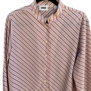 Switch Dorce Vintage 70s Pink Striped Mandarin Collar Blouse 16 Mod Retro Secretary 3 image