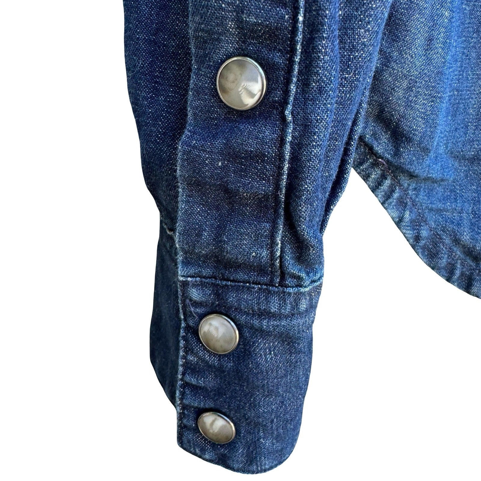 Martin+Osa Western Coastal Denim Americana Dark Wash Cotton Linen Blend Shirt 0