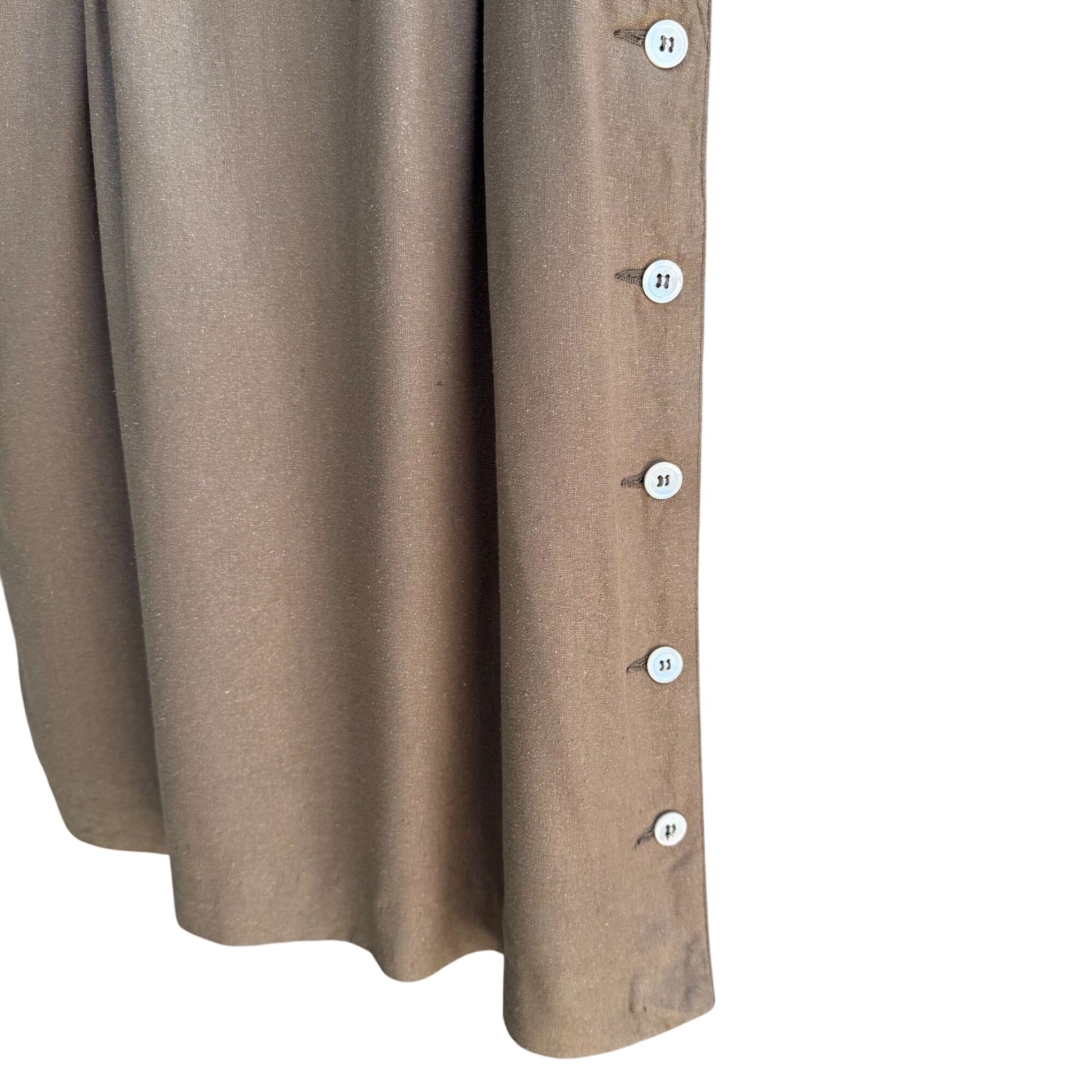 Liz Claiborne Petite Vintage Silk Womens Tan Side Button Lined Pencil Skirt 6P
