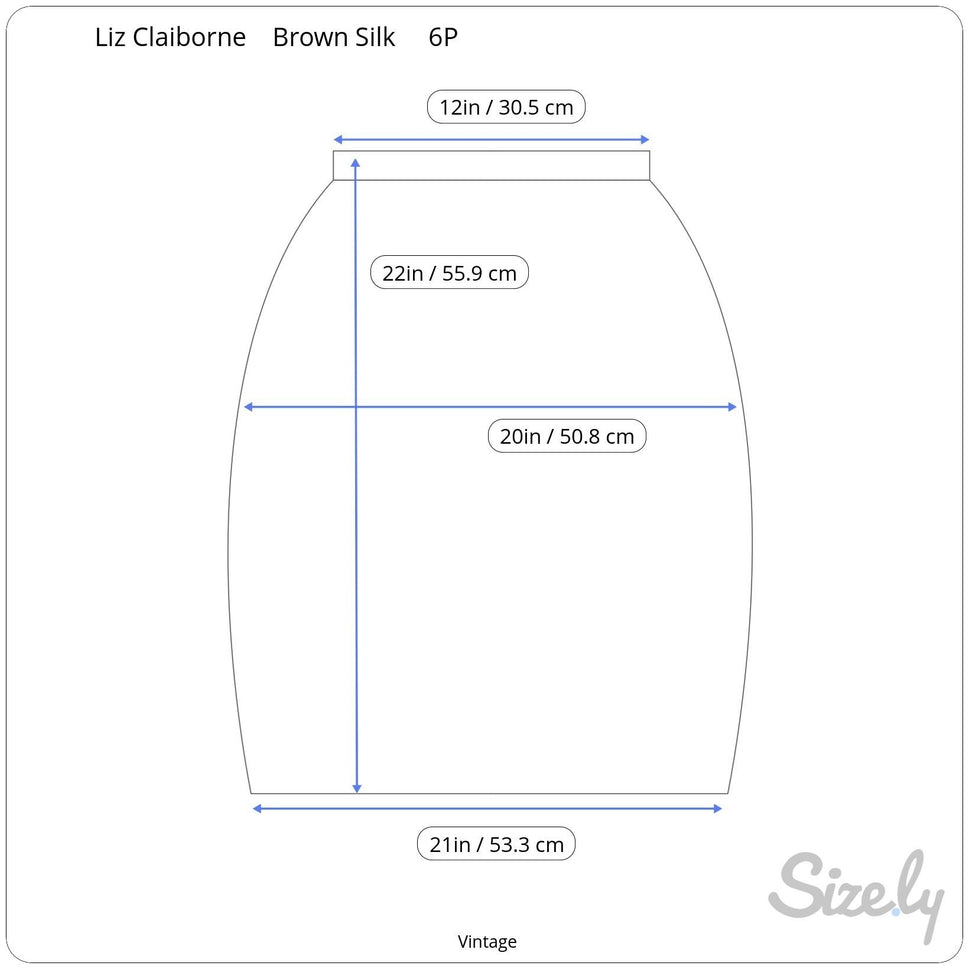 Liz Claiborne Petite Vintage Silk Womens Tan Side Button Lined Pencil Skirt 6P