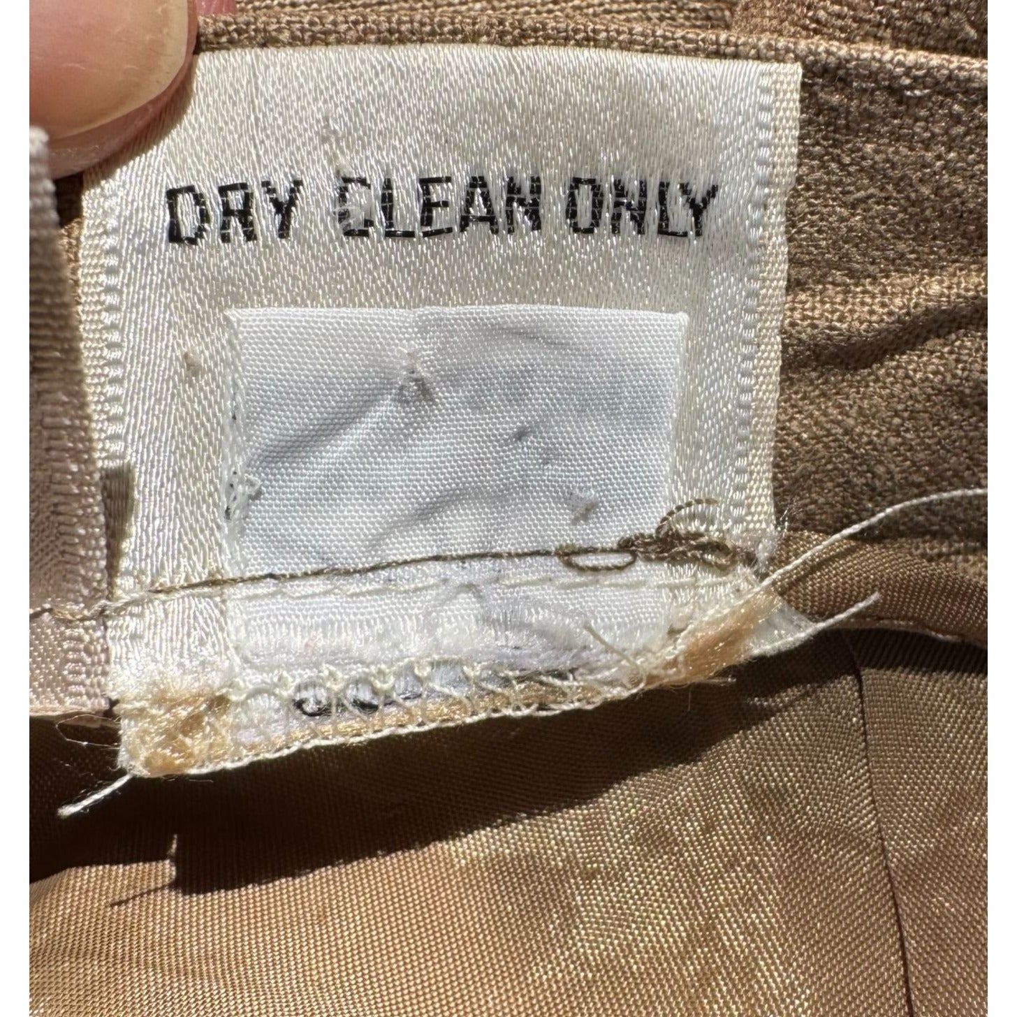 Liz Claiborne Petite Vintage Silk Womens Tan Side Button Lined Pencil Skirt 6P