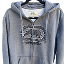 Switch Ecko Unltd Gray Zip-Up Hoodie Rhino Logo Design Drawstring Hood Pockets Mens Med 3 image